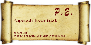 Papesch Evariszt névjegykártya